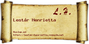 Lestár Henrietta névjegykártya