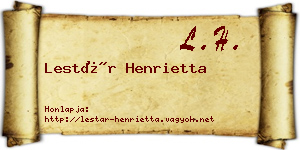 Lestár Henrietta névjegykártya