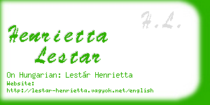 henrietta lestar business card